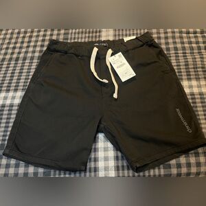Zara Men Pull on Shorts Black Elastic Drawstring Waist Size Xl